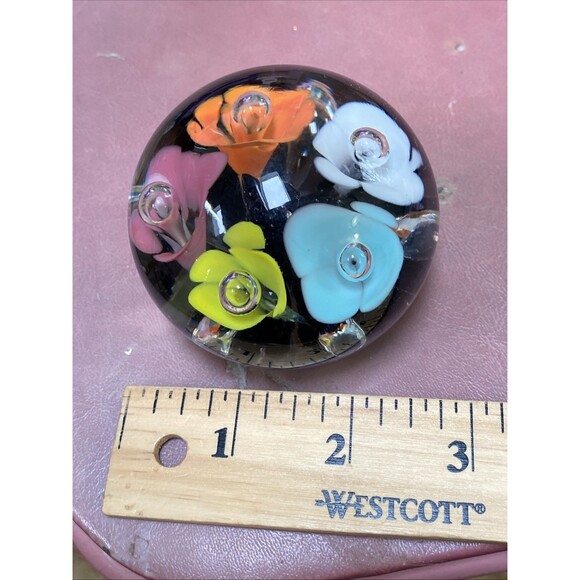 St Clair Glass Maude & Bob Paperweight Controlled Bubble Trumpet Flowers 1973 - Picture 9 of 9